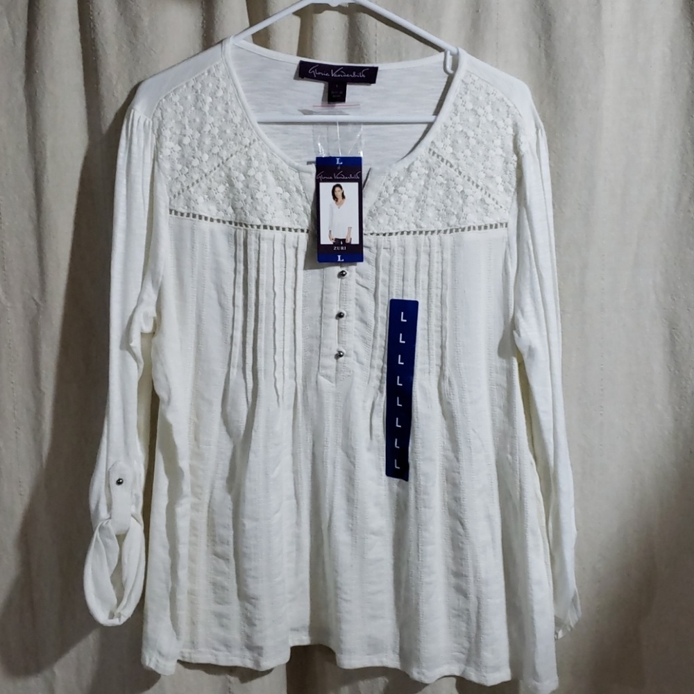 Gloria Vanderbilt Ladies' Gauzy Zuri Top with Roll - Picture 3 of 5
